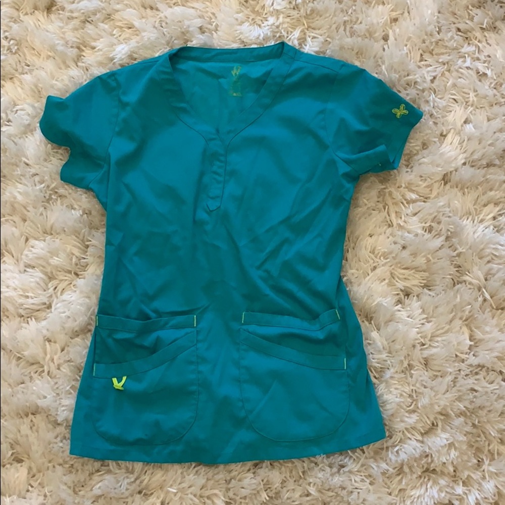 Vivi teal scrub top
